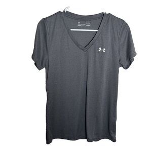 Under Armour T-Shirt Women's Medium Gray Short Sleeve Solid Basic Athletic